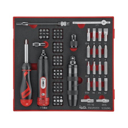 Teng Tools 95 Piece 1-5Nm Torque Screwdriver, Impact Driver & Assorte TEDSD95